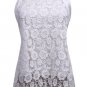 New Fashion Hot Sexy Women\'s Lace Sleeveless Halter Ladies Summer Casual Floral Summer Clothing Blo