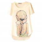 Summer Women Chiffon Blouse Casual Cartoon Print Loose Shirts New Arrival