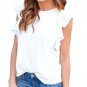 2017 Ruffle Chiffon Blouse Off Shoulder Womens Summer Tops Sleeveless Ladies Office Shirts Long Tuni
