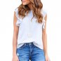 2017 Ruffle Chiffon Blouse Off Shoulder Womens Summer Tops Sleeveless Ladies Office Shirts Long Tuni