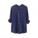 New Arrival Women Blouse Cotton Linen Long Sleeve Tops Casual Sheer Button Down Shirt S-XL