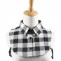 Women Men Boys Girls Half Shirt Fake Collar Plaid Pattern Detachable Collars Blouse Tops Lapel Colla