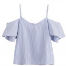 Hot Sale 2017 Fashion Women  Summer Casual Off Shoulder Beach Shirt Plus Size Cotton Shirt  Top Styl