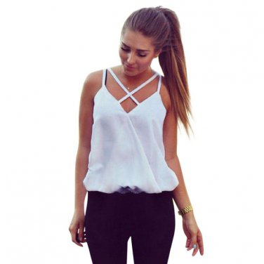 Fashion Blouses Solid Women Summer Vest Top Sleeveless Shirts Blouse Casual Tank Tops Lady 2017 VM