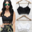 Ladies Crochet Tank Tops Sleeveless Lace Vest Blouse Bralette Bra Cami Crop Top Black White