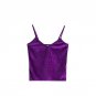 Women Spaghetti Strap Velvet Cropped Tank Crop Top Cami Sleeveless Party Blouse LM75