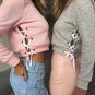 Women Sexy Short Top Long Sleeve Pure Color Pullover Slim Blouse Hoodie