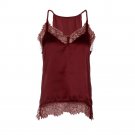 Women 2017 Summer Lace Sleeveless Tank Blouse Tops T-Shirt Fashion Solid Camis Casual Lace Patchwork