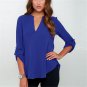 2017 Women Summer loose Big Size S-5XL Chiffon Blouse Ladies Elegant Sexy V-neck Blouses Multicolor