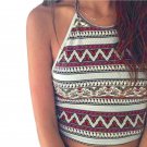 2016 Hot Sale Sexy Crop Top Women Boho Tank Tops Bustier Crop Shirt Blouse Cami Plus Size S-XL Geome