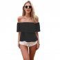 2017 Fashion Womens Chiffon Casual Off Shoulder Boat Neck Shirt Halter Loose Tops Long Sleeve Female