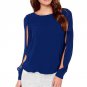 Women Sexy Casual Chiffon Solid Long Sleeve Blouse Club Party Loose Blouse Tops S-6XL Solid Chic Lad