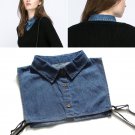 Women Shirt Fake Collar Denim Tie Fashion Detachable Collar False Collar Lapel Blouse Top Women Clot