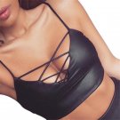 snowshine #4503  Women Tank Tops Bustier Bra Vest Crop Top Blouse Leather  free shipping