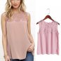Women Summer Vest Lace Chiffon Blouse Tops Fashion Chemise Shirts Sleeveless Tank Tops