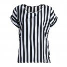 Summer Fashion T Shirt Women Chiffon Stripe Top Tee Big Size T Shirt  Top Casual Mujer Cheap Clothes