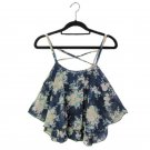 2017 Fashion Summer Sexy Crop Tank Top Print Chiffon Sleeveless Women Camis Cropped Ladies Spaghetti