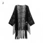 Women Sexy See Through Lace Cardigan Shirt Casual Long Sleeve Blouse Tassels Top