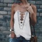 Womens Plain Sleeveless Blouse Ladies Stretch Strappy Camisole Vest Tank Tops Cotton Casual Black Wh