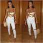 NEW Women Sexy Summer Sleeveless Off Shoulder Shirt Blouse Casual Crop Tank Tops Golden Crop Top Siz
