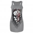 Summer Tops Women Skull Skeleton Print Vest Tops Blouse Club Party T-Shirt Tee Ropa De Mujer Moda 20