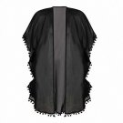 2017 HOT Fashion Women Shirts Black Chiffon Hip Length Blouses Ladies Boho Lace Floral Cardigan Loos