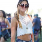 2017 Summer Style Women Lace Tops Strap Vest Cut Out Shirt Beach Crop Tank Blouse casual Chiffon Ves