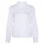 2018 New Hot Women Blouse White Shirt Top Femme Casual Stand Long Sleeve OL Work Sliod Blouses Women