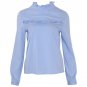 2018 New Hot Women Blouse White Shirt Top Femme Casual Stand Long Sleeve OL Work Sliod Blouses Women