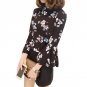 2016 Autumn Floral Chiffon Blouse Women Tops Flare Sleeve Shirt Women Ladies Office Blouse Korean Fa