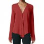 Spring Autumn Women Chiffon Shirt Long Sleeve Blouse Sexy V Neck Solid Color Tops Office Lady Shirts