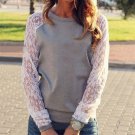Lace Blouses Shirts Women Long Sleeve Blouse Shirt Blusa Tops Solid O Neck Casual Shirts 5 Colors la