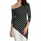 female blouse black Striped  oblique sleeve shirt sexy summer 2017 Irregular  women tops fashion gir
