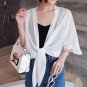 Summer Tops Short Chiffon Blouse Open Stitch White Black Thin Blusas Mujer Solid Beach Blouses Women