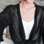 Summer Tops Short Chiffon Blouse Open Stitch White Black Thin Blusas Mujer Solid Beach Blouses Women