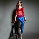 Fashion Punk Women Transparent Sheer Gauze O-Neck Long Sleeve Blouse Sexy Female Hollow Out Tops 16 