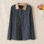 2017 Autumn Spring Women\'s Blouse Polka Dot Casual Lapel Shirt Colorful Long Sleeve Cotton Tops Shi