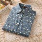 2017 Autumn Spring Women\'s Blouse Polka Dot Casual Lapel Shirt Colorful Long Sleeve Cotton Tops Shi