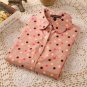 2017 Autumn Spring Women\'s Blouse Polka Dot Casual Lapel Shirt Colorful Long Sleeve Cotton Tops Shi