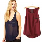 LOSSKY 2018 Sexy Chiffon Summer Shirt O-neck Sleeveless Plus Size Casual Blouse Women Tops Blusas Fe