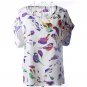 New  women printing blouse bird bat shirt short-sleeved chiffon blusas femininas roupas summer style