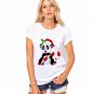 Women\'s Fashion Summer Chiffon Panda Print Harajuku Print Shirt O-Neck Short Sleeve Women Tops Blou