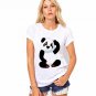 Women\'s Fashion Summer Chiffon Panda Print Harajuku Print Shirt O-Neck Short Sleeve Women Tops Blou