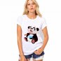 Women\'s Fashion Summer Chiffon Panda Print Harajuku Print Shirt O-Neck Short Sleeve Women Tops Blou