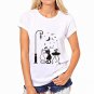 CDJLFH 2016 Newest Women White Shirt Anchors Print Short Sleeve Round Neck Blouses Harajuku Blusas N