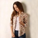 new 2018 Fashion women vintage floral printed flower cotton blouse long sleeve elegant Shirts casual