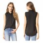 Topjini Plus Size New Fashion 2017 Women Turn-down Collar Sleeveless Shirts Casual Summer Chiffon Bl