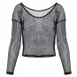 FUNOC Sexy Fishnet Blouse Shirt Black Mesh Women Tops Femme Hollow Out Transparent Blouses 2017 Fash