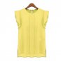 2018 New Fashion Blouses Summer Chiffon O-neck Ruffled Pleated Sleeve Chiffon Shirts Top Women\'s H