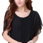 Womens Career Candy Color Chiffon Tops Fitted Puff Sleeve Shirt Clubwear Blouse Blue M